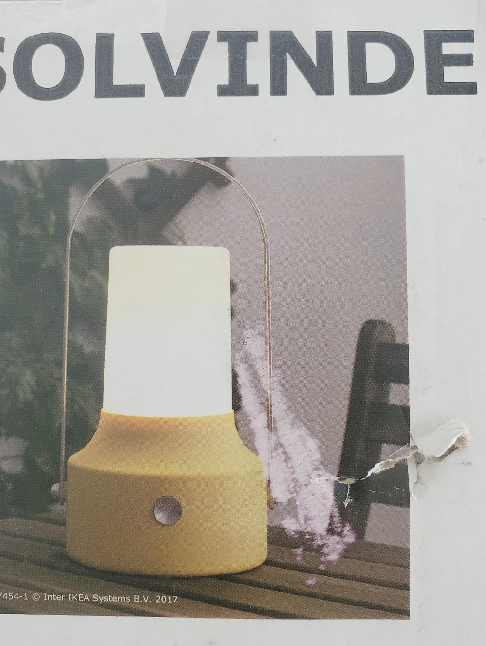 IKEA Solviden Lantern Lamp LED Light Type J1702 Sweden Yellow Camping Outdoors